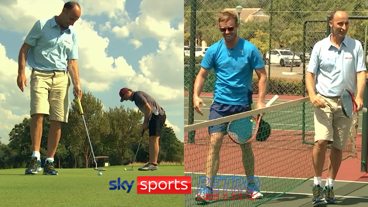 Nasser Hussain takes on AB de Villiers at golf & tennis