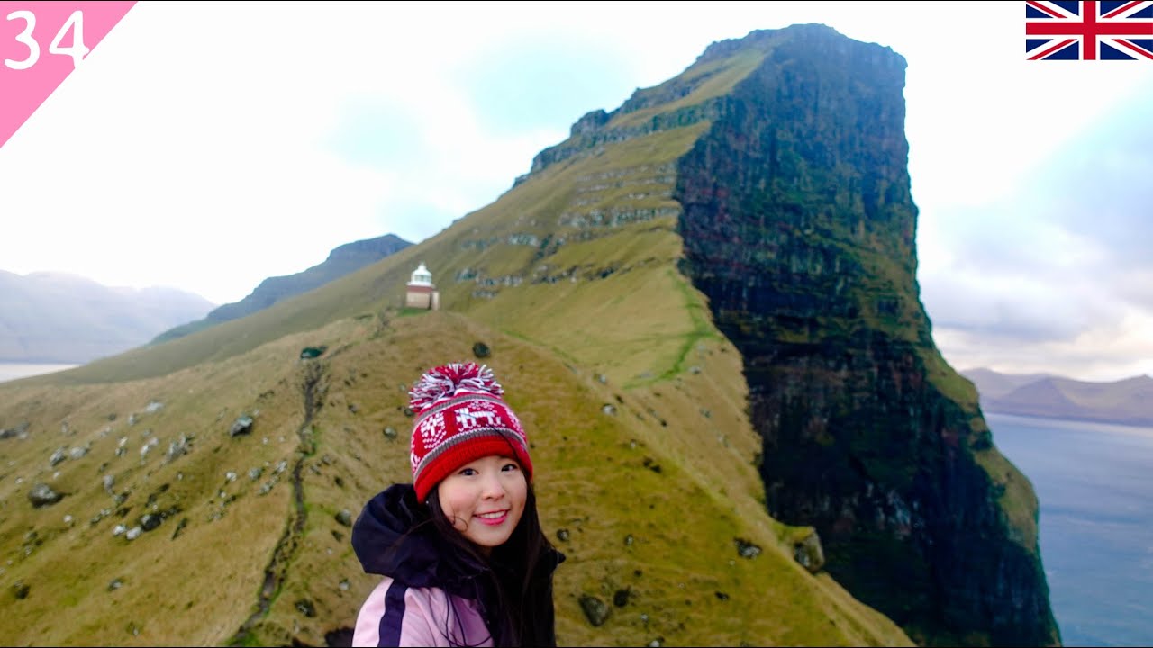 Solo hiking to Kallur lighthouse Faroes Islands