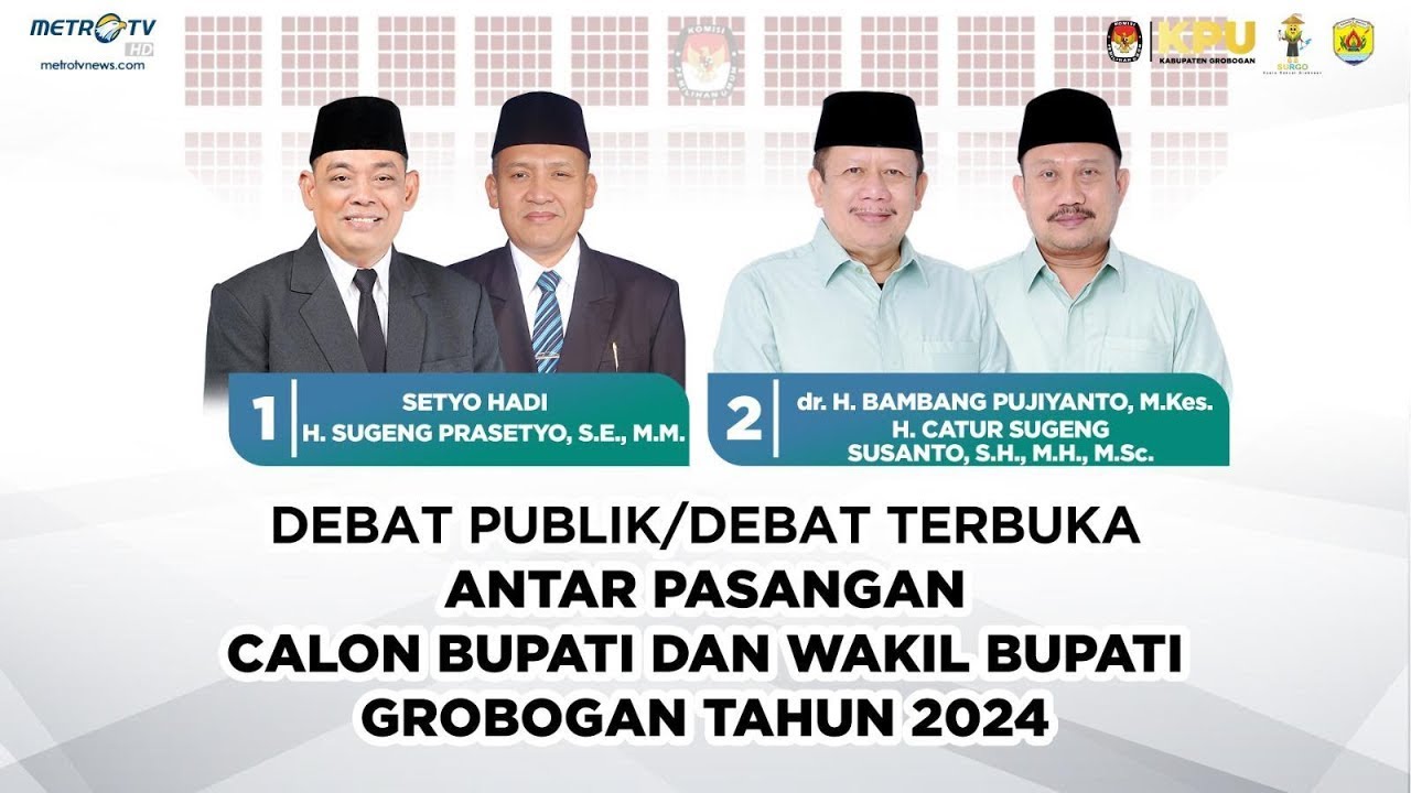 [FULL] DEBAT TERBUKA CALON BUPATI & WAKIL BUPATI GROBOGAN TAHUN 2024