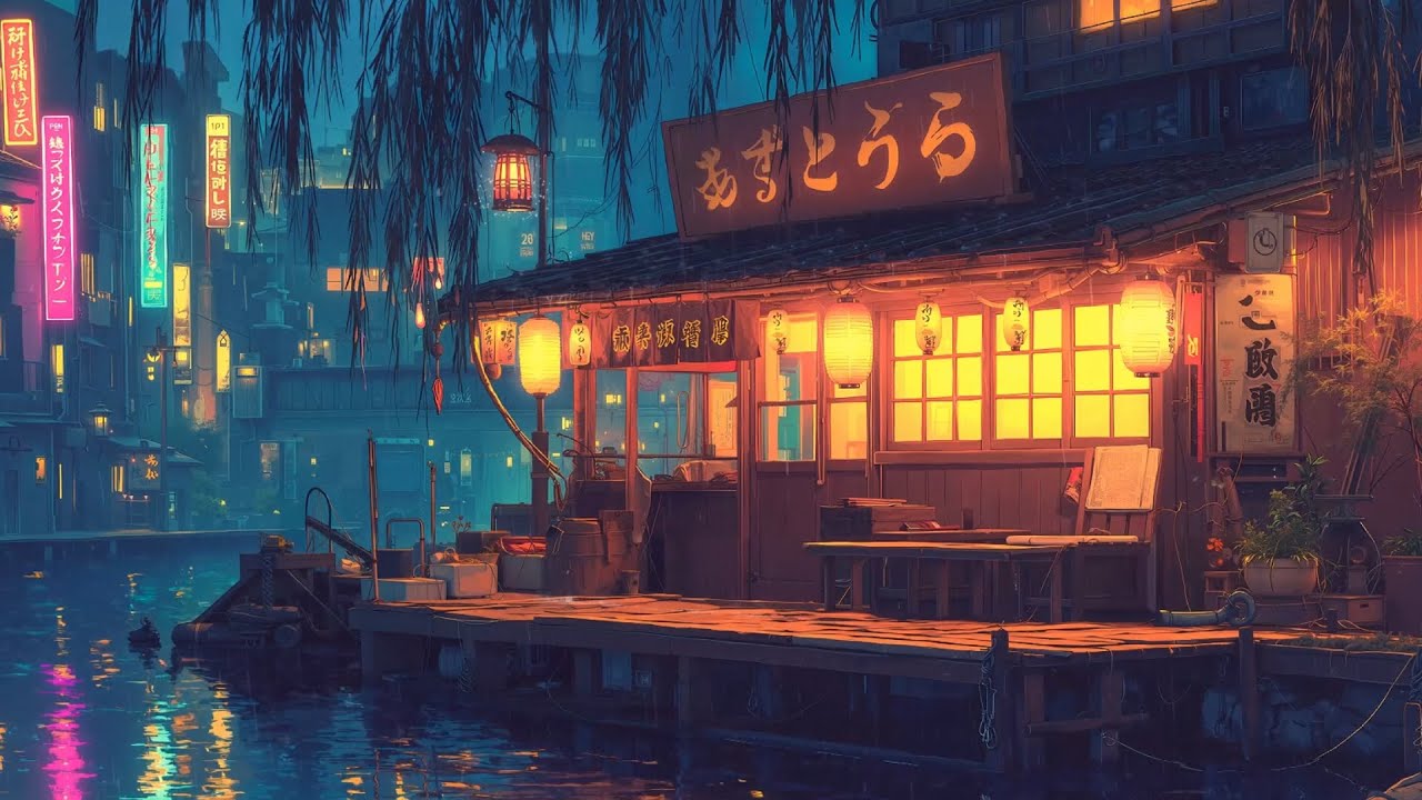 1990s Analog Radio 📻 Rainy City Night 🏙️ Nostalgic Lofi Beats to Study & Focus