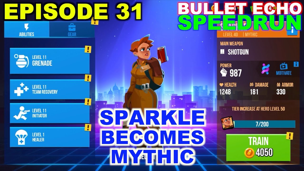 Bullet Echo Speedrun #31 | How to level up fast | gameplay tips | mythic Sparkle