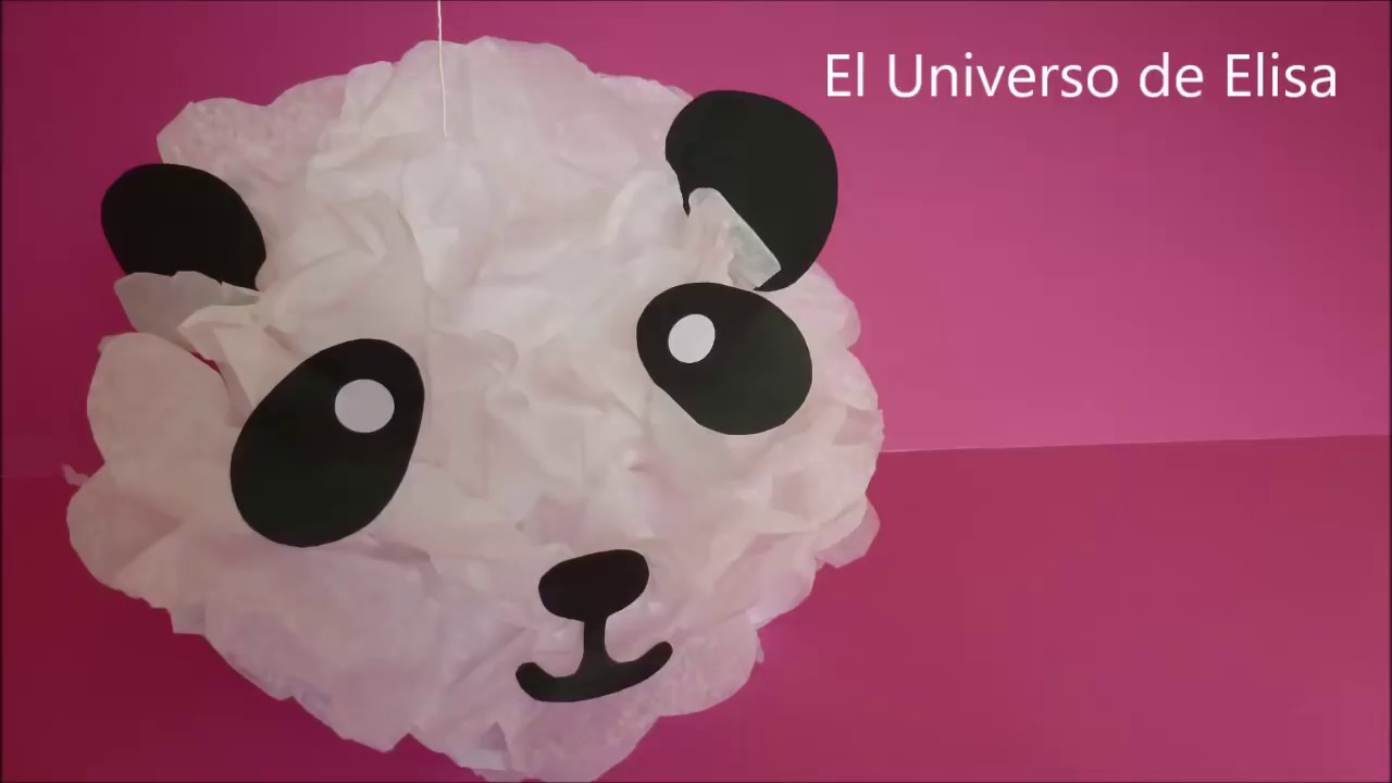 Decoración Oso Panda, Decoración Fácil y Económica para Cumpleaños, Cómo Hacer un Pompón Oso Panda