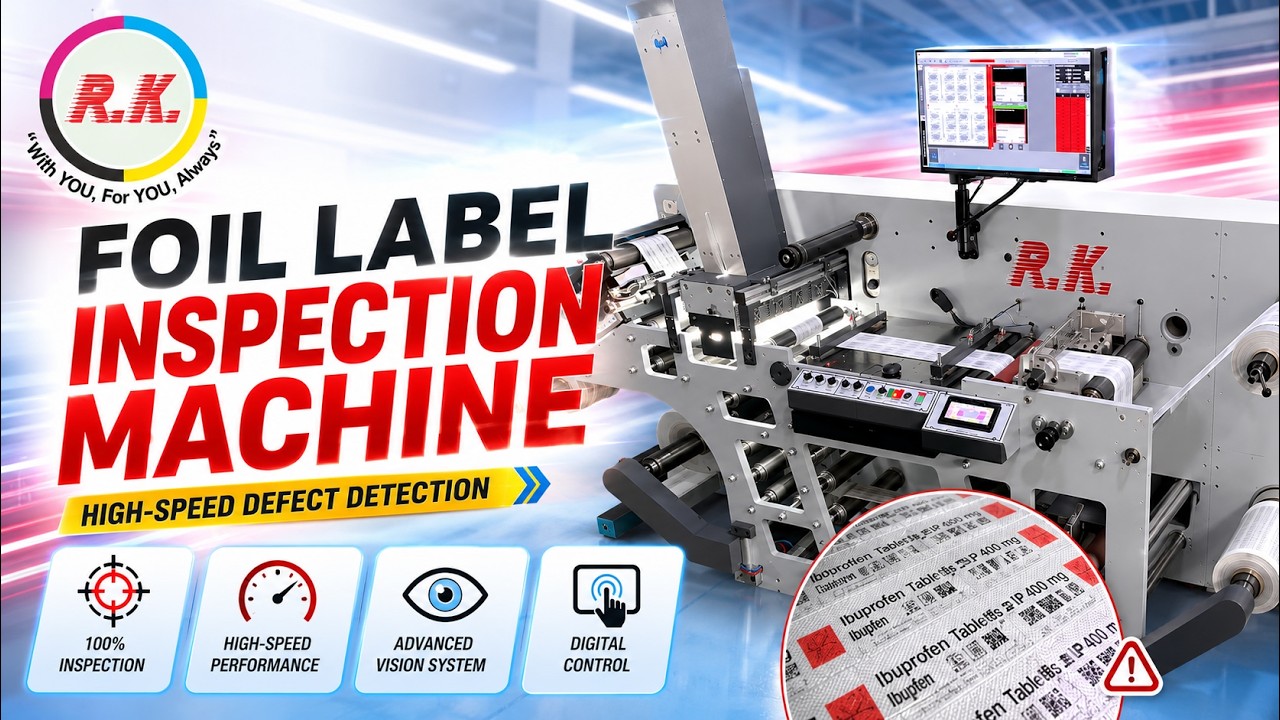 High-Speed Foil Label Inspection Machine | 100% Defect Detection | RK Label Printing Machinery