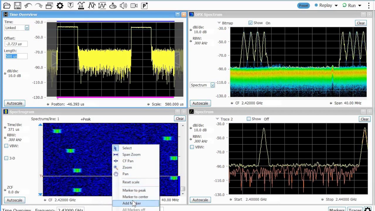 #251: Using RSA306 to capture & analyze frequency hopping signals | Bluetooth example