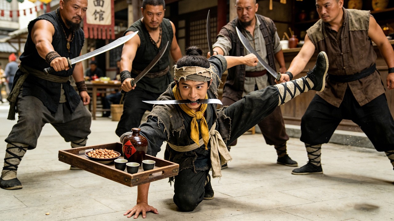 Wuxia Movie! The waiter is a KUNG FU LEGEND! He reveals his true skills and kills the elite masters!