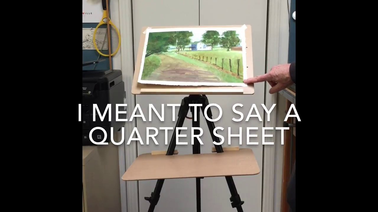 Cheap DIY watercolor easel using drawing boards