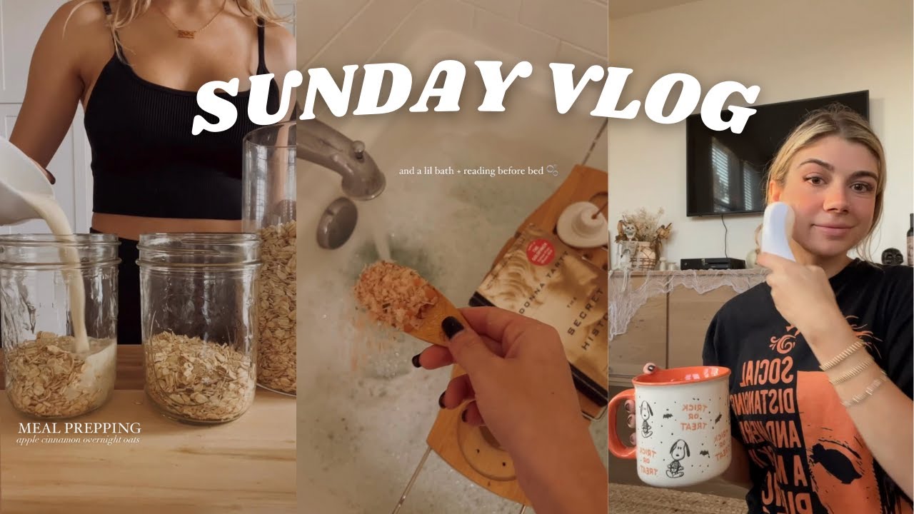 SUNDAY RESET: grocery haul, meal prep, deep clean w me & self care routine