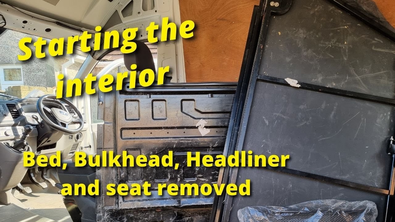 MAN TGE / VW Crafter SY SZ campervan conversion vanbuild - headlining and Hatcher Pram bed removal