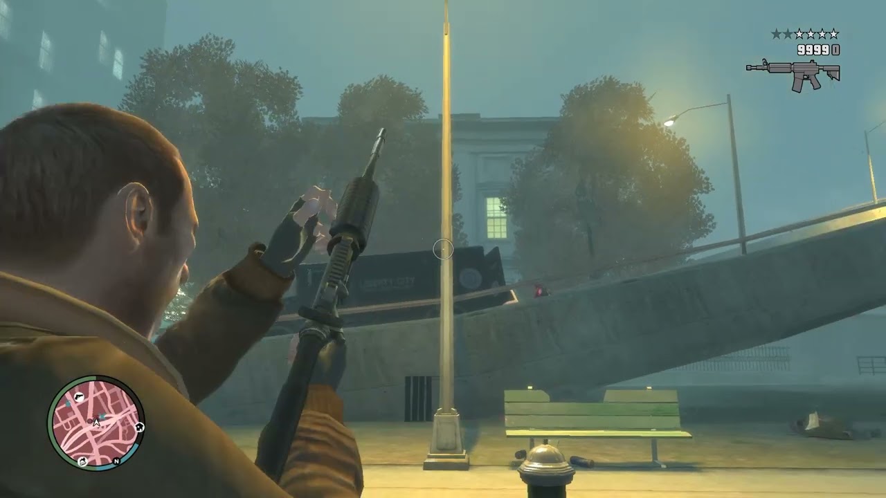 GTA 4 | Bus Station In HomeTown Rampage + 6 Star Escape