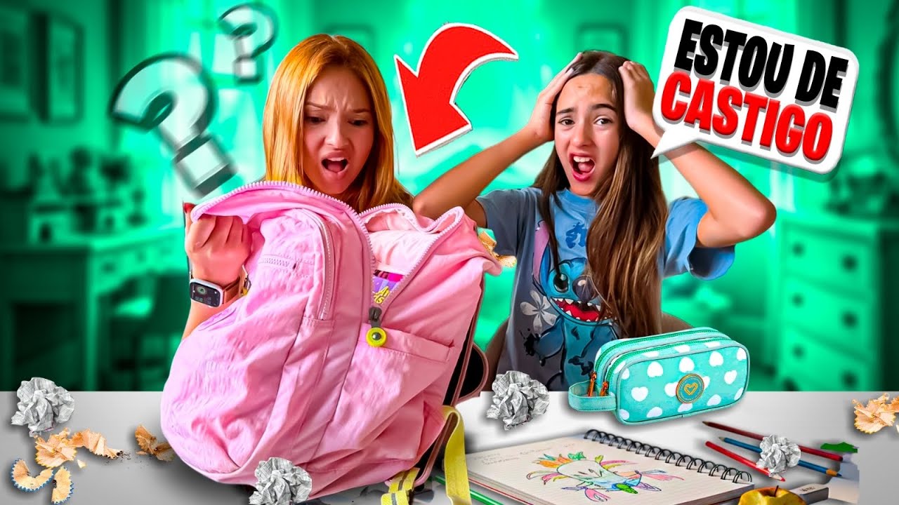 MINHA MÃE REVISTOU MINHA MOCHILA PARA DESCOBRIR O  QUE SOBROU DO MEU MATERIAL ESCOLAR 2025