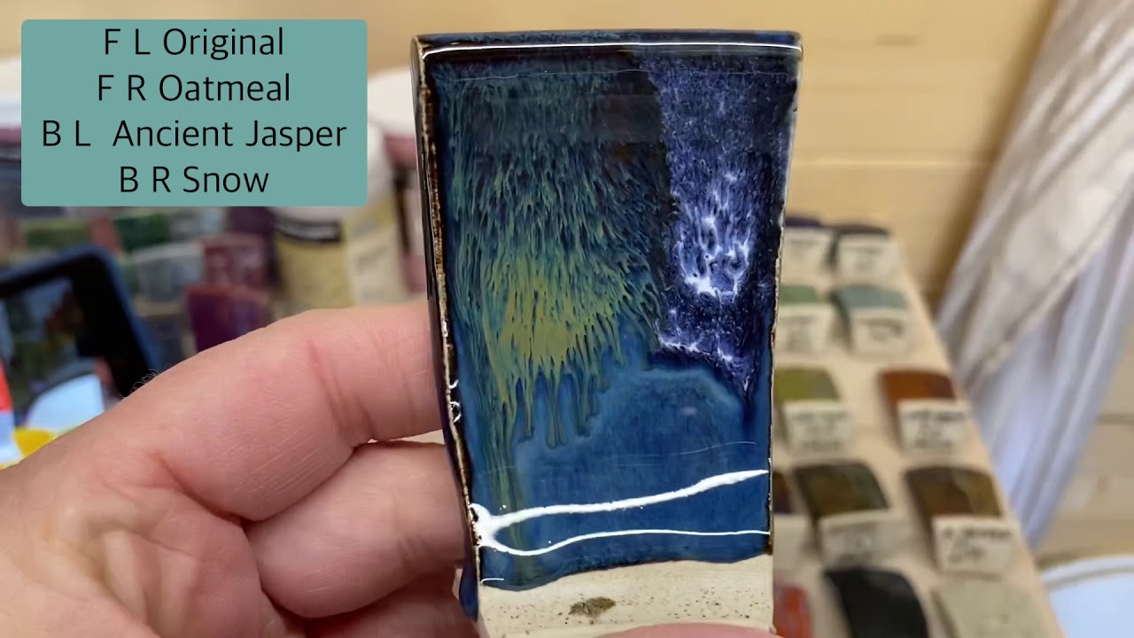 23. Part 2 Results - Glaze Layering Test Tiles - kiln opening Amaco, Mayco, Terracolor. 13.12.20