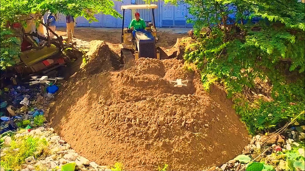 INSANE TEAMWORK! Small Bulldozer & 5 Ton Truck Moving Massive Dirt Fast! 