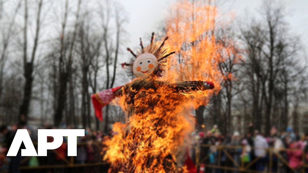 Russians Burn Giant Effigy to Mark End of Winter at Maslenitsa | APT