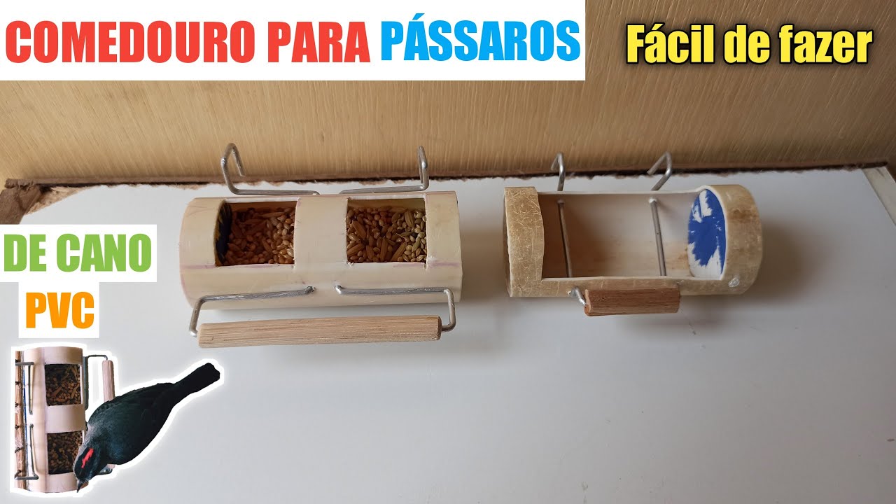 Como fazer um comedouro | de PVC para pássaros.
