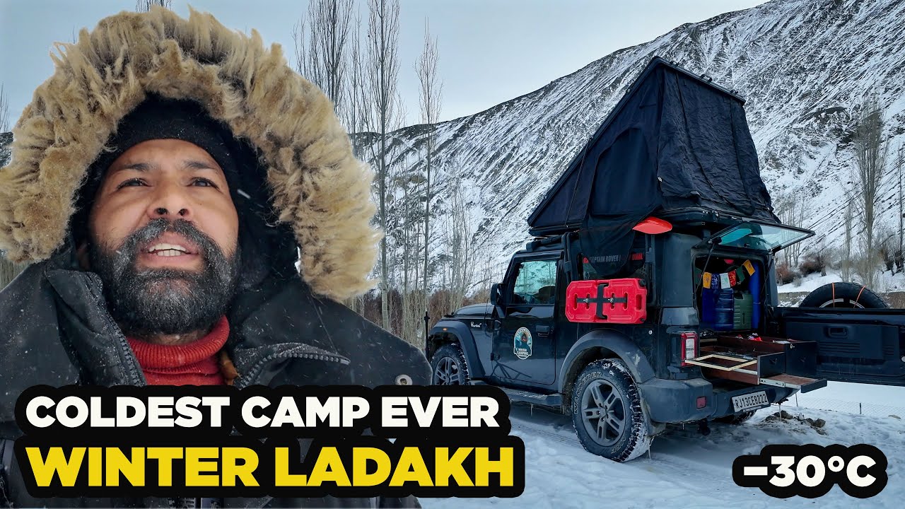 Coldest Rooftop Camping of My Life | −30°C Winter Ladakh