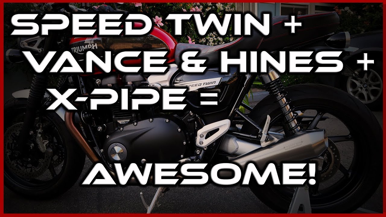 Triumph Speed Twin Exhaust upgrade Vance & Hines and X pipe