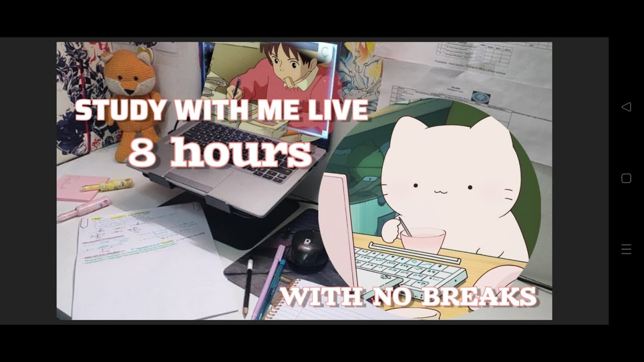 8 Hours Study live with me 🔴 ll NO BREAKSll fire crackling sound ll rain sound