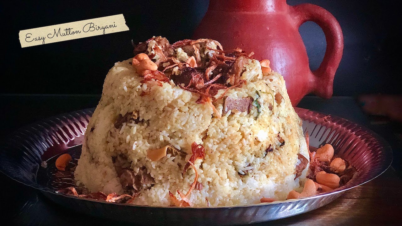 മട്ടൻ ബിരിയാണി | Easy Mutton Dum Biriyani