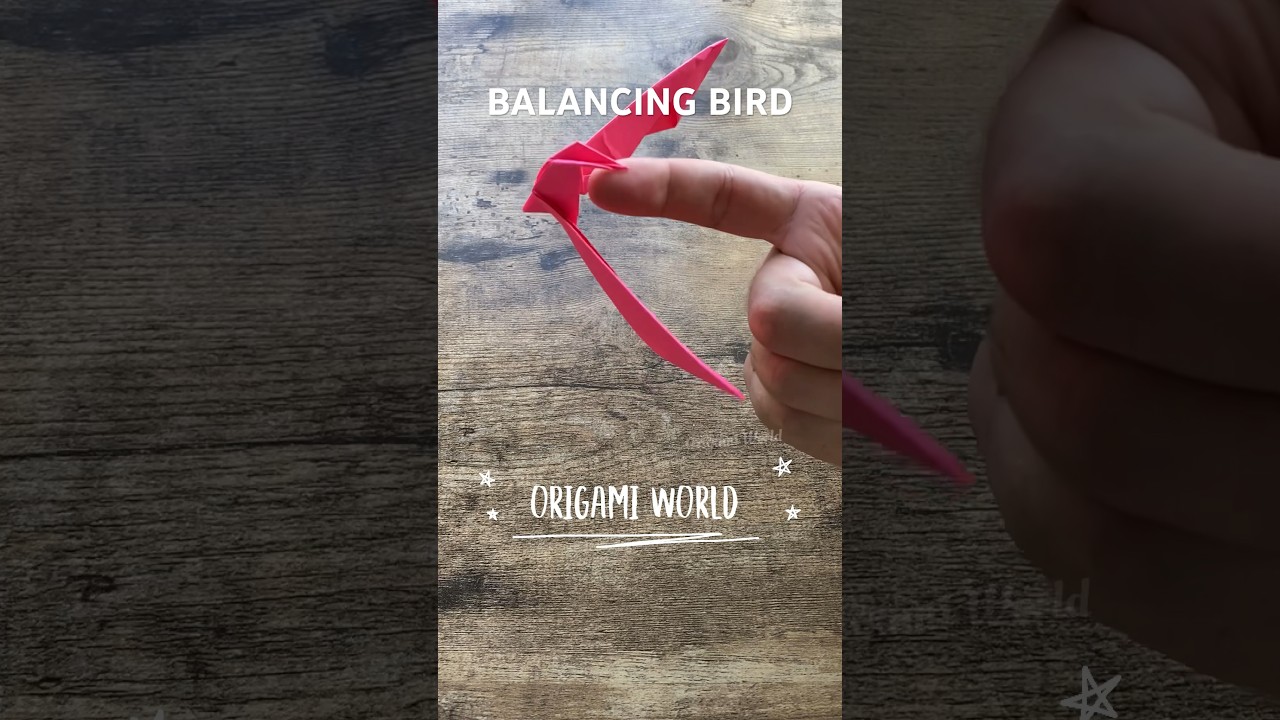 EASY TUTORIAL ORIGAMI BALANCING BIRD PAPERCRAFT IDEA | HOW TO FOLD BIRD ORIGAMI | BALANCING BIRD TOY
