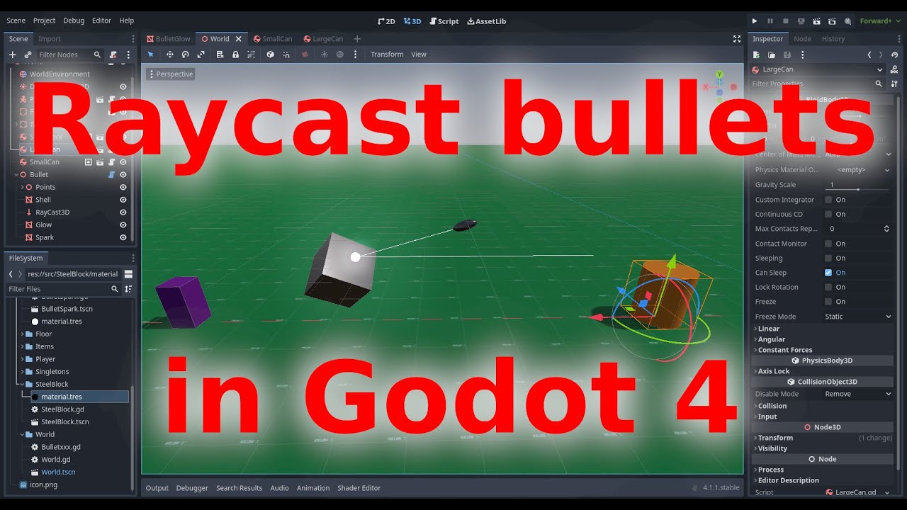 Raycast bullets in Godot 4