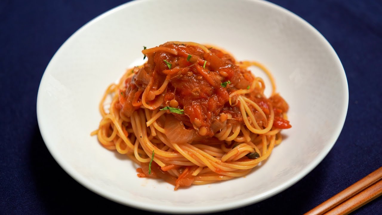 japanese spaghetti recipe | plant based 'meat' sauce (ASMR)