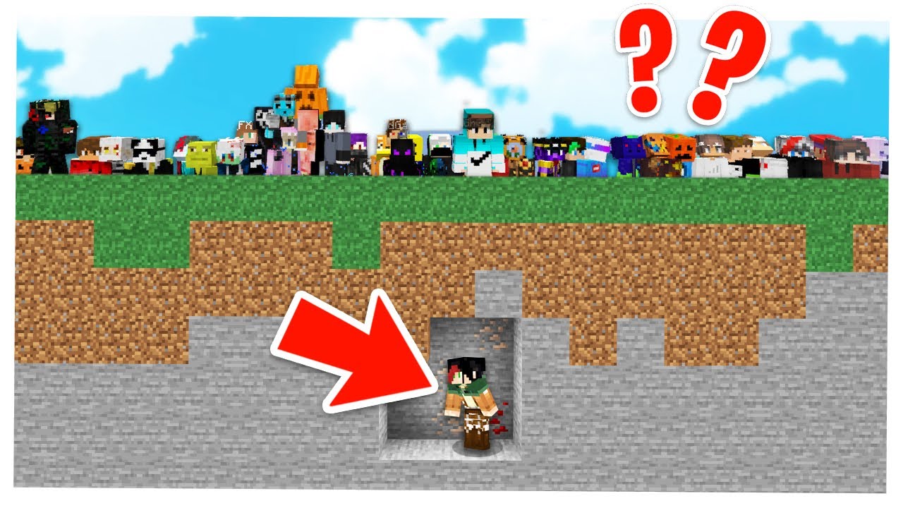 100 PLAYER vs 1 CACCIATORE in MINECRAFT!!