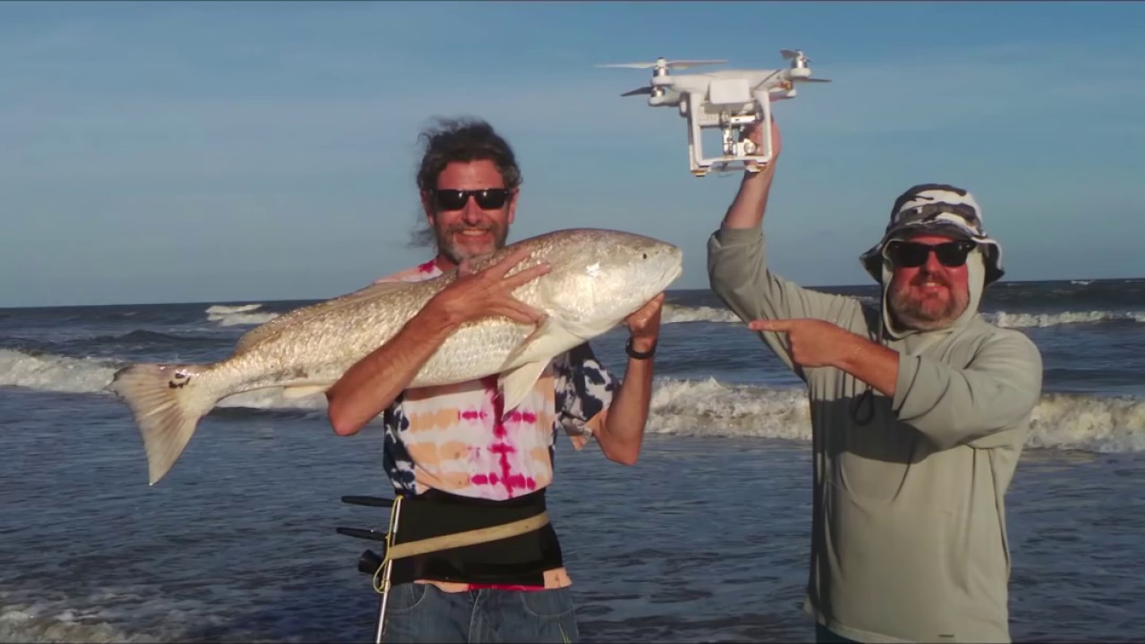 Drone Fishing Texas - 2 Monster RedFish at Once with the Gannet on a Phantom 3 Professional drone