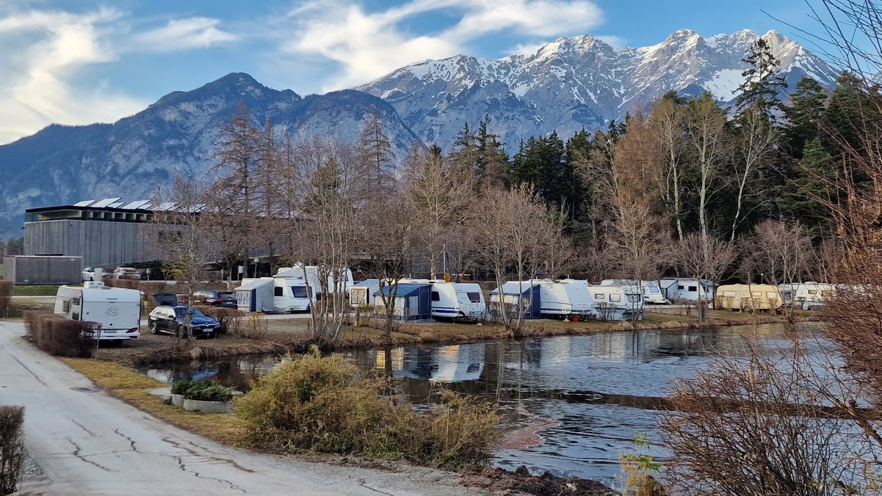 Camping Natterer See and ski skiing at Axamer Lixum, with caravan Knaus Südwind 580 QS