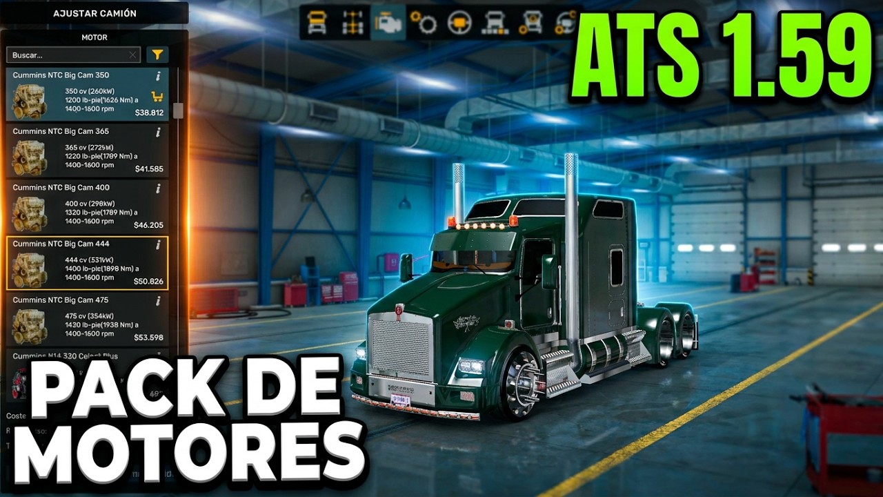 DESCARGA MOD Pack de MOTORES ATS 1.57 - American Truck Simulator