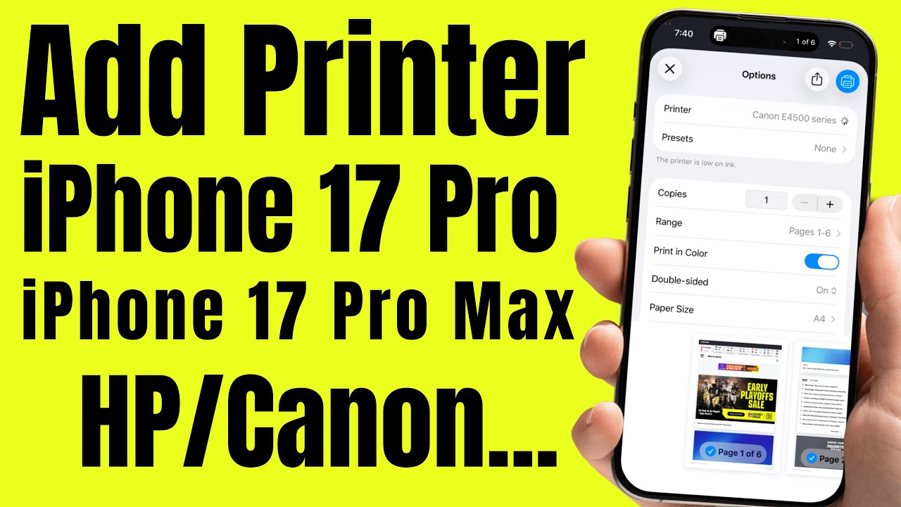 How To Add A Printer To iPhone 17 Pro, 17 Pro Max, Air