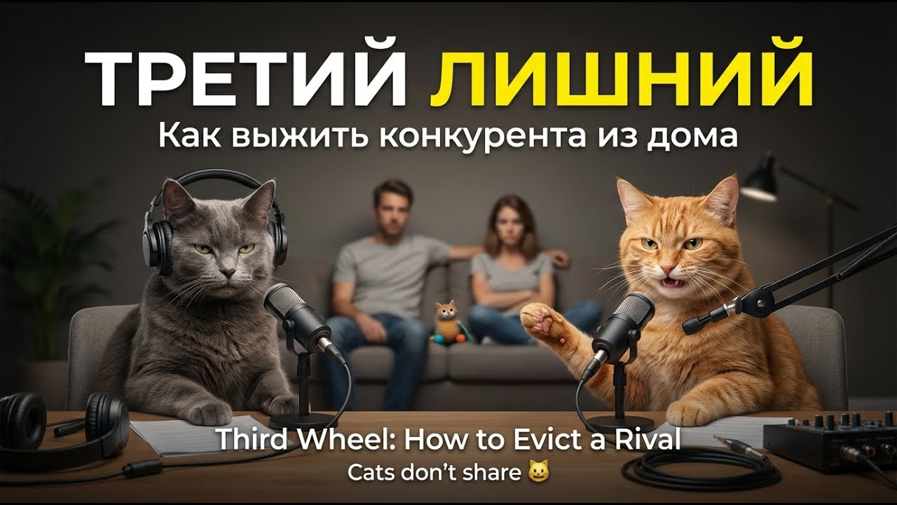 Подкаст котов ТОП-5 способов выжить конкурента из дома | Third Wheel |Cat Podcast