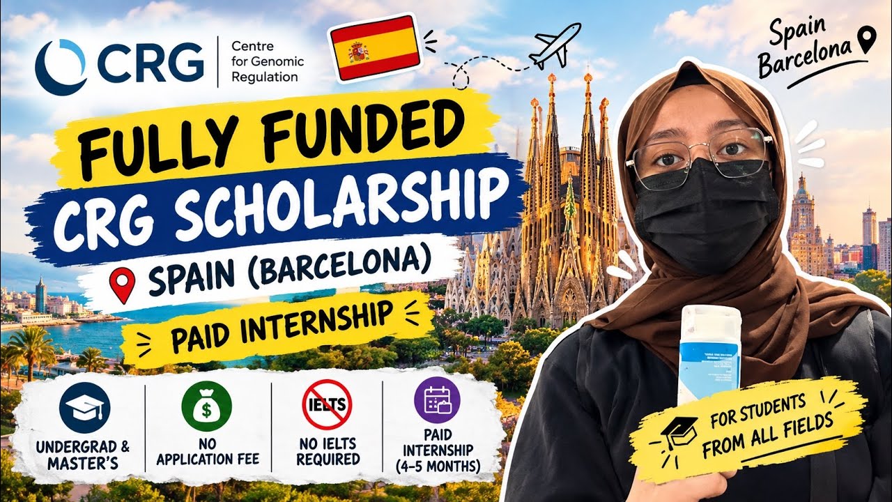 CRG Barcelona Fully Funded Internship 🇪🇸| Paid 4&ndash;5 Month Internship in Spain, No IELTS & Fee #study 