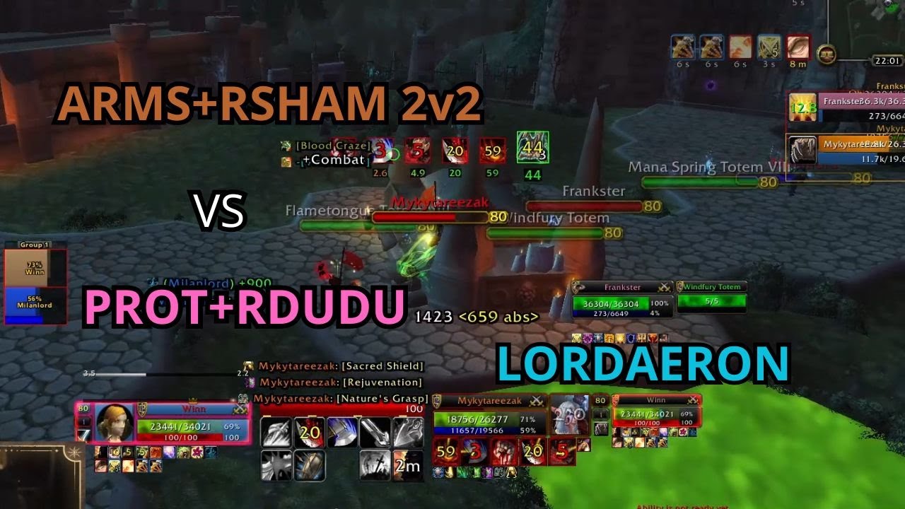 Arms + Rsham vs Protpala + Rdudu 2v2 | WotLK Warmane Lordaeron