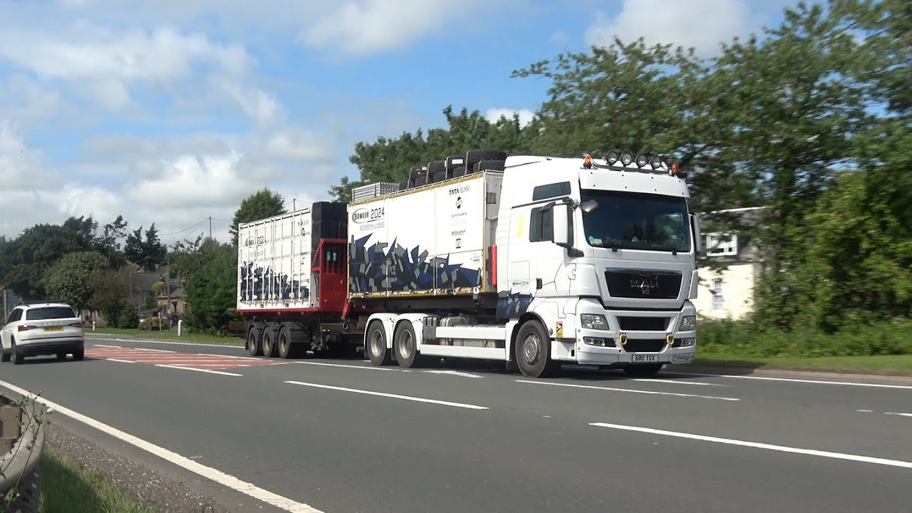 Trucks on the A1 at Grantshouse. TQ Photography.