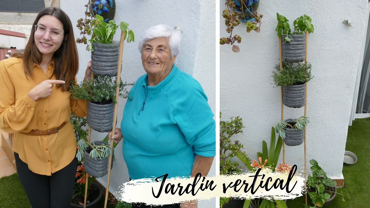 JARDIN VERTICAL (CON GARRAFAS DE AGUA😱) ¡SUPER FÁCIL! Jardín Vertical Natural ¡Increíble resultado!