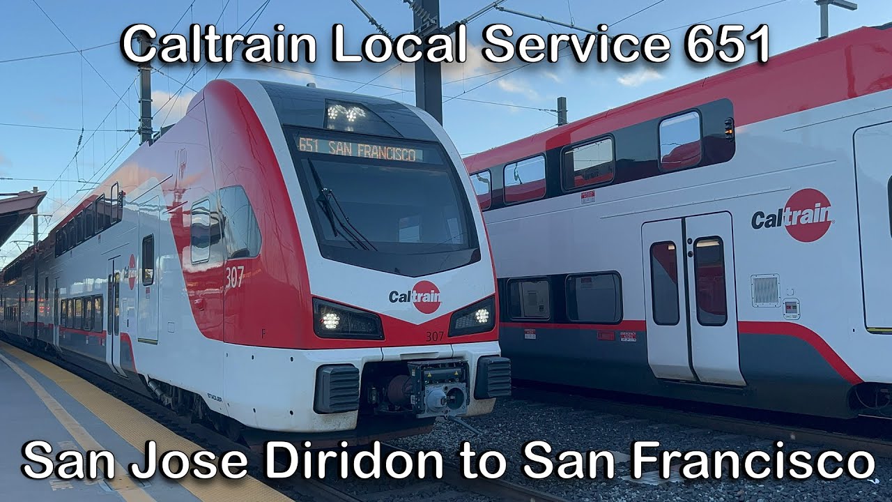 Caltrain Local Service 651 Stadler KISS EMU Train Full Ride San Jose Diridon to San Francisco 4K60
