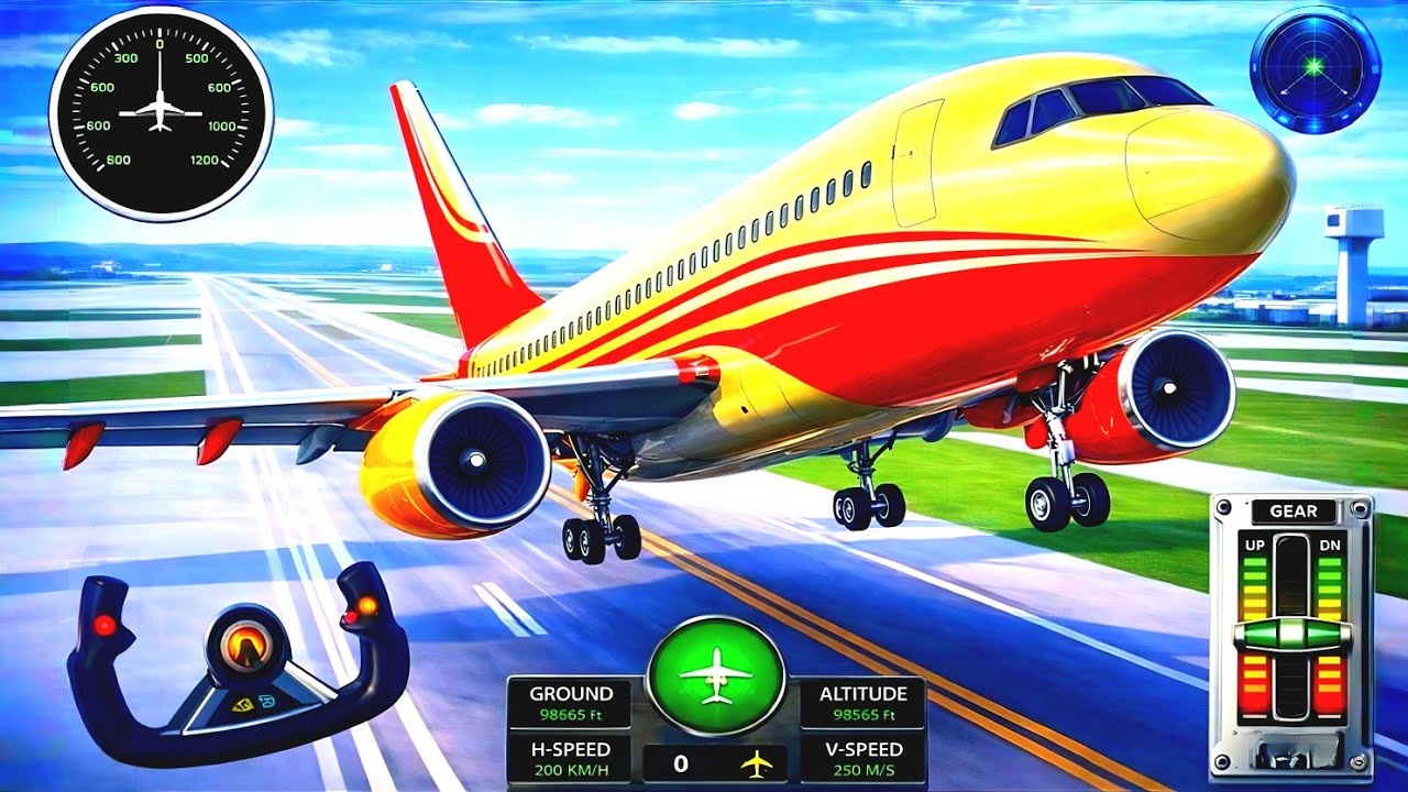 Flight Aroplane City Pilot Simulator game _ City Pilot Passengers Pick And Drop _ Android Gameplay 1