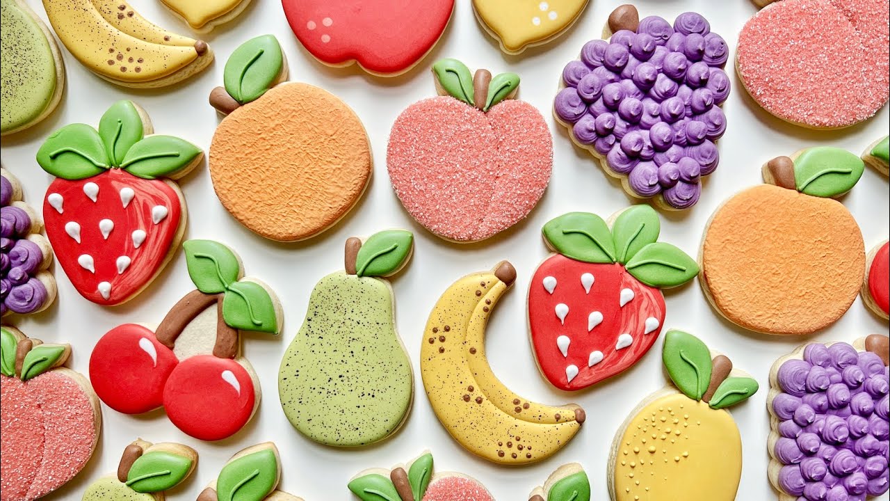 FRUIT COOKIES | Satisfying Cookie Decorating with Royal Icing