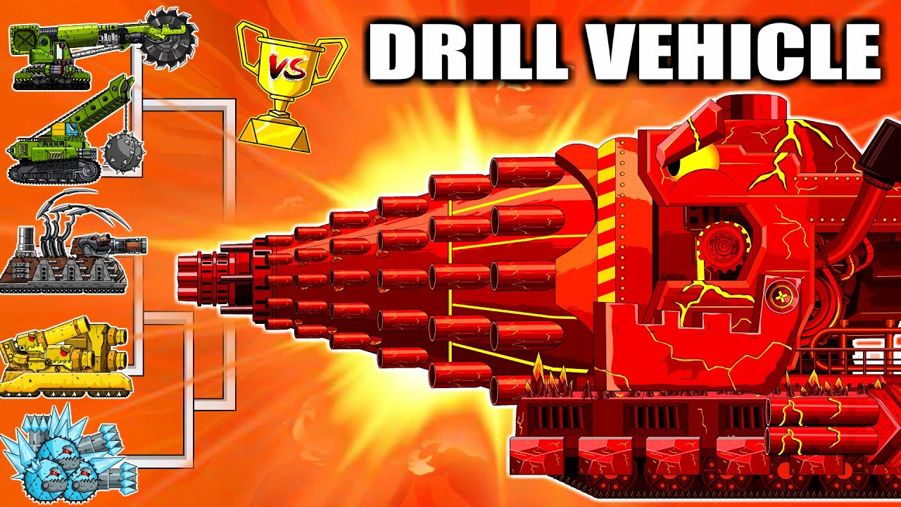 Transformers Tank: Armoured Drill Vehicle vs Construction - Cartoon about Tanks | Arena Tank Cartoon