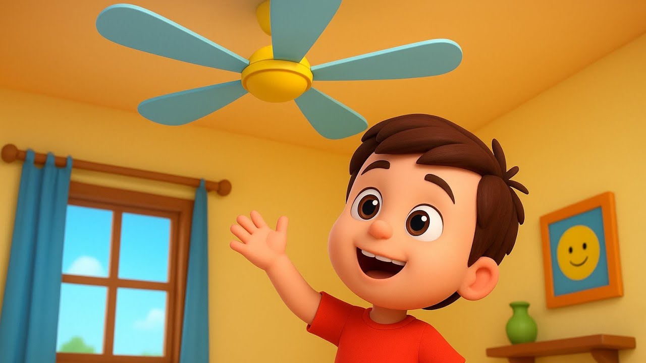 Uper Pankha Chalta Hai | Super Cute 3D Cartoon Hindi Rhyme | Fun Learning Song for Kids 