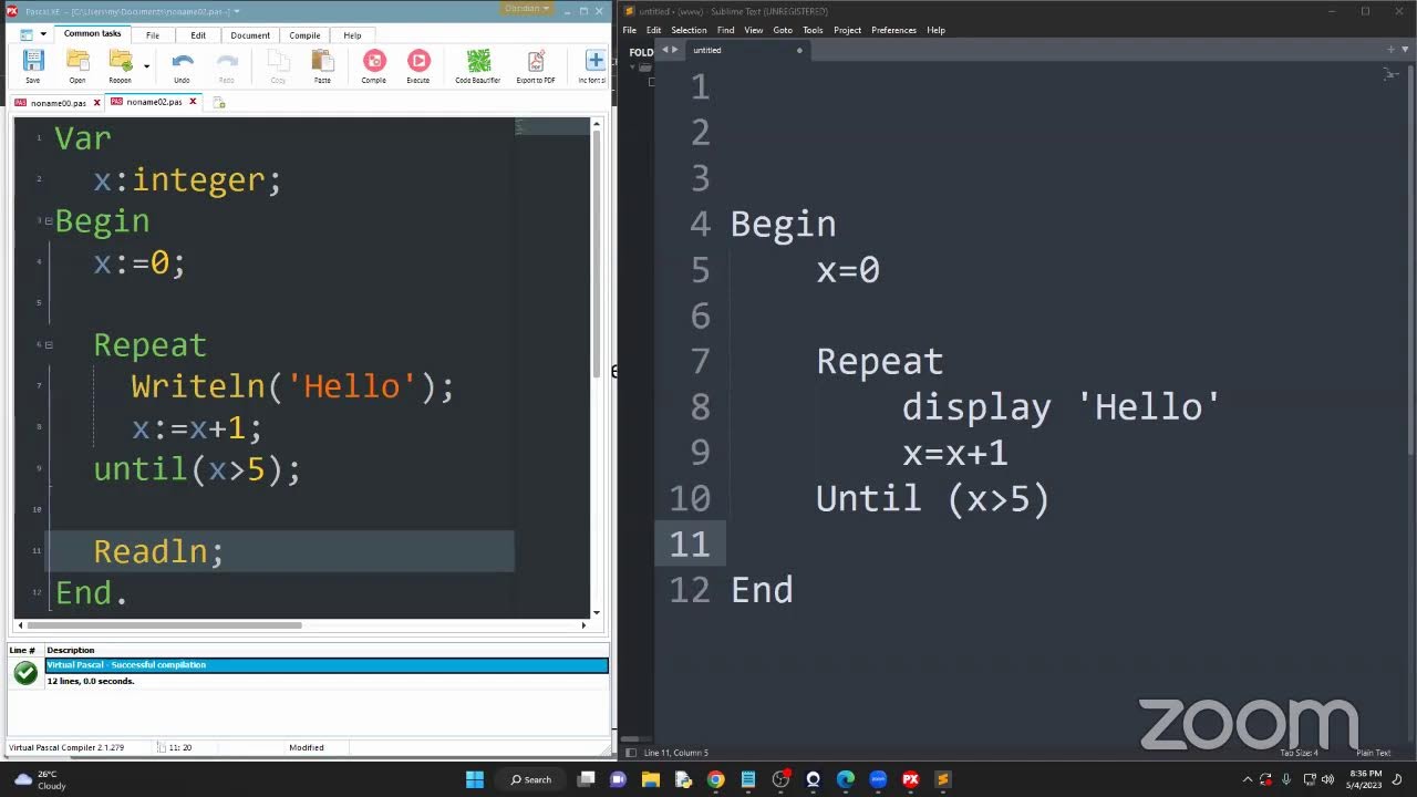 Pseudocodes for OL ICT