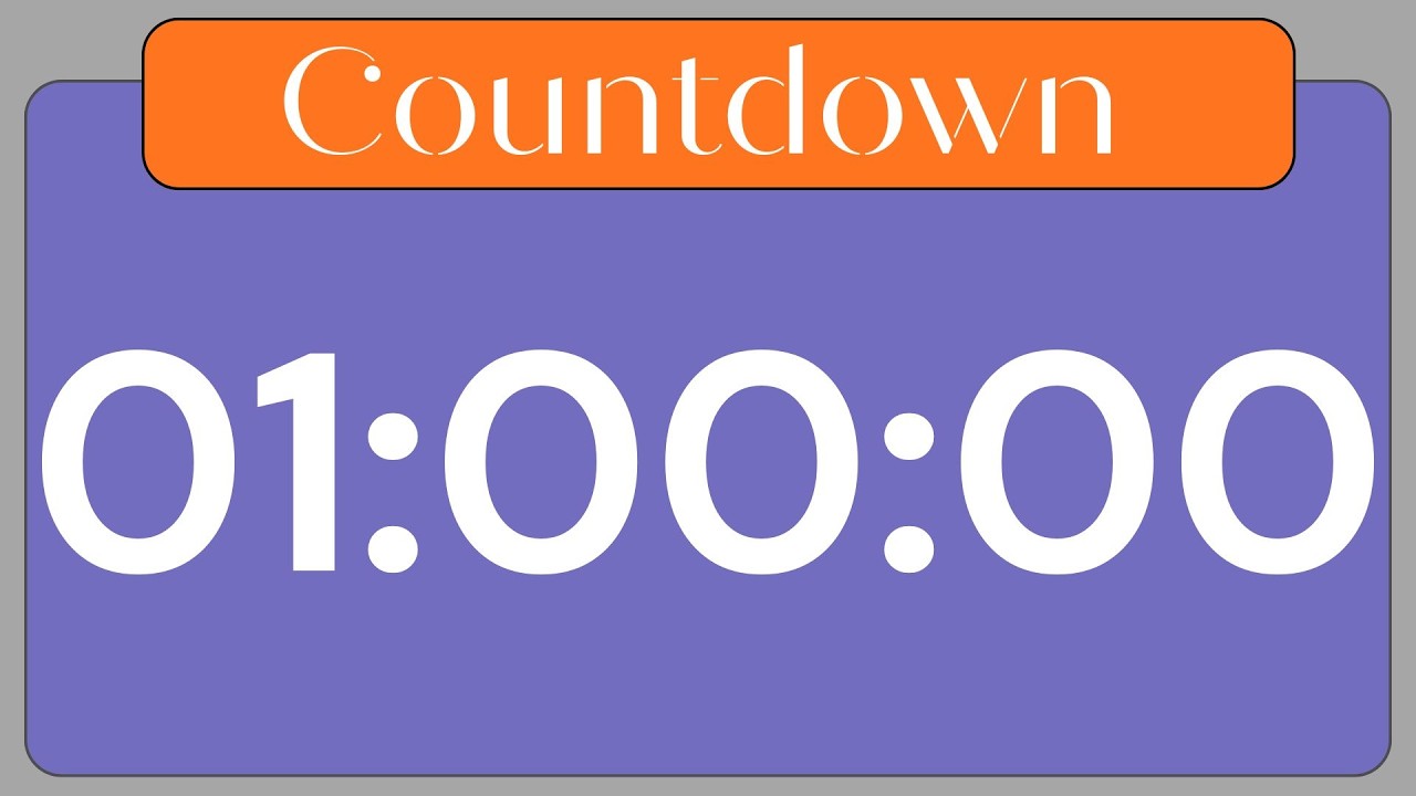 1 Hour Focus Timer 🧡 Deep Focus Countdown 🧡 Blue Background 🧡 ASMR Tick Tock