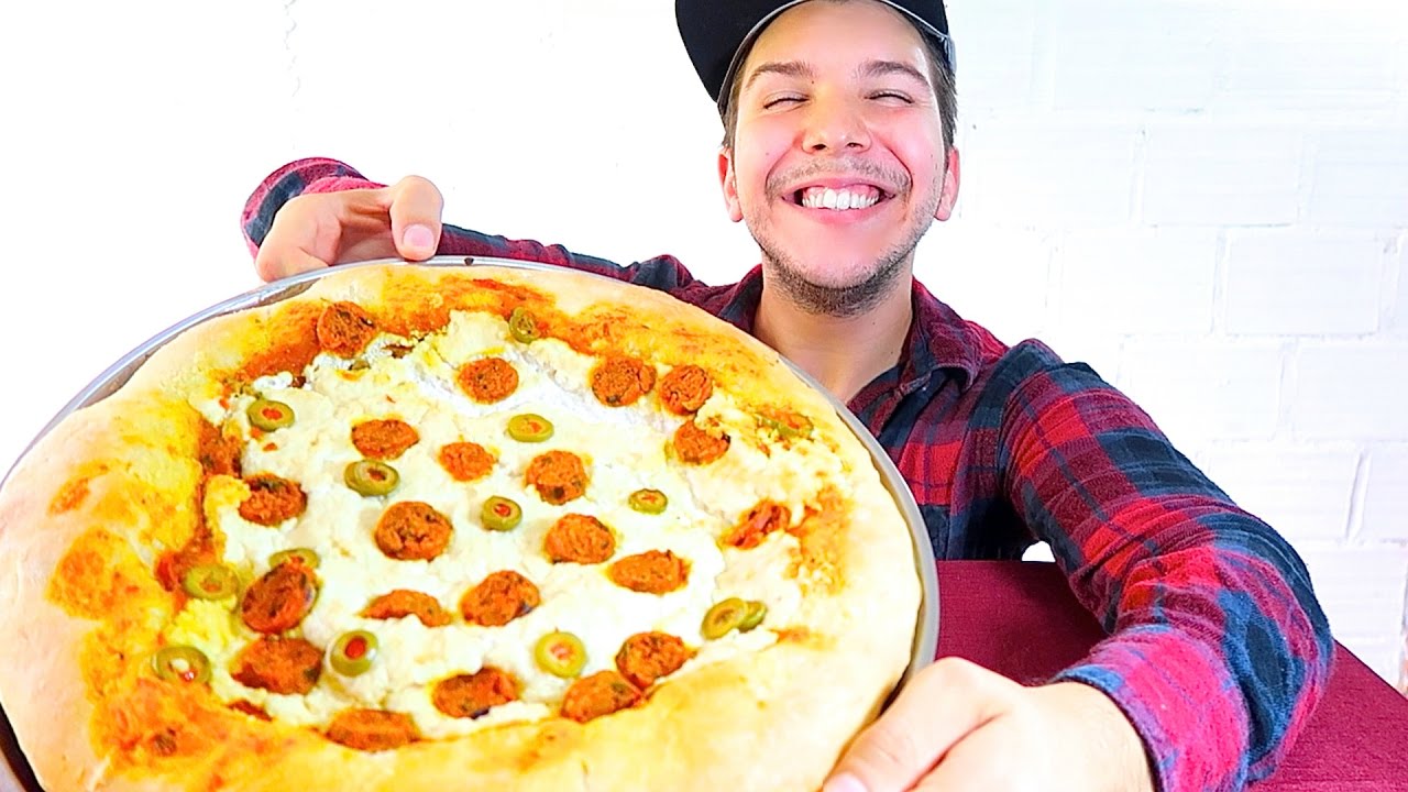 CHEESY PEPPERONI PIZZA • Mukbang & Recipe