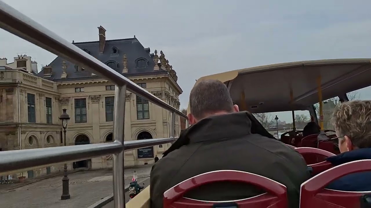 Exploring on the BigBus Paris ride from Notre-Dame Cathedral to Opéra