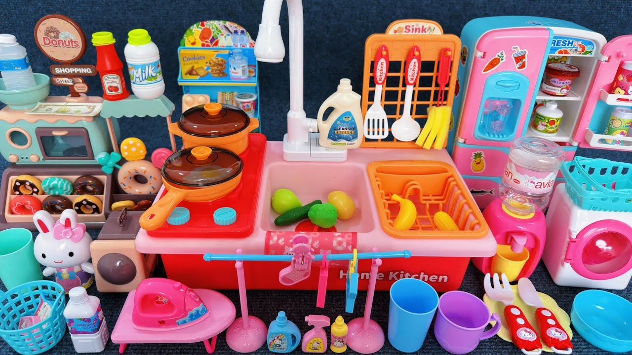 9 Minutes Satisfying with Unboxing Automatic Kitchen Sink & Refrigerator Playset ASMR | Review Toys