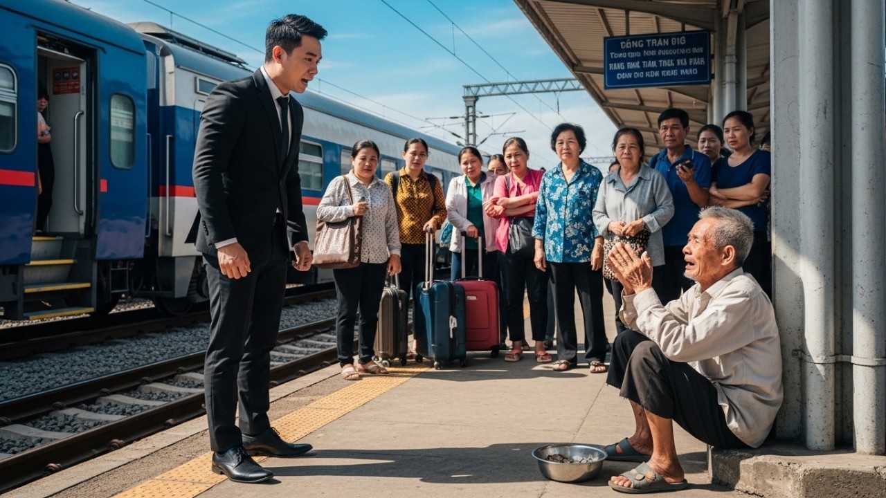 Tỷ Phú Trở Về—Phát Hiện Cha Đang Ăn Xin Ở Nhà Ga, Sự Thật Khiến Ai Cũng Sốc.