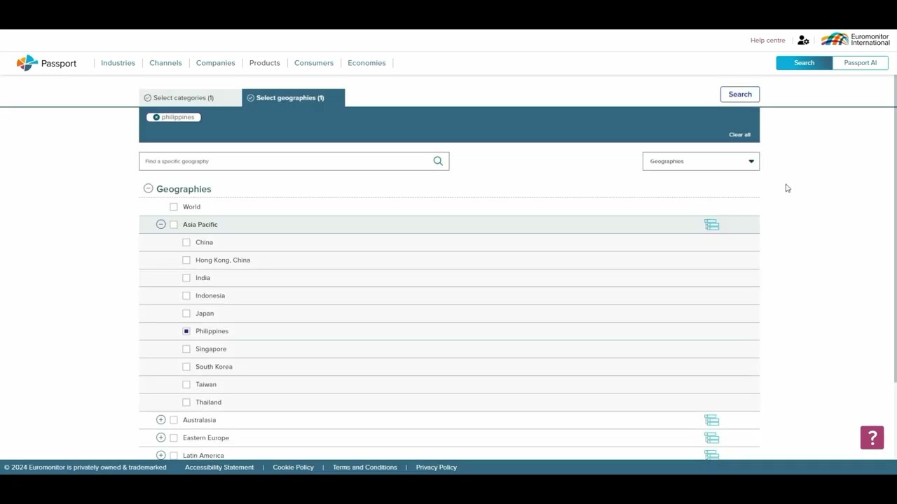 Extracting Data from Euromonitor Passport