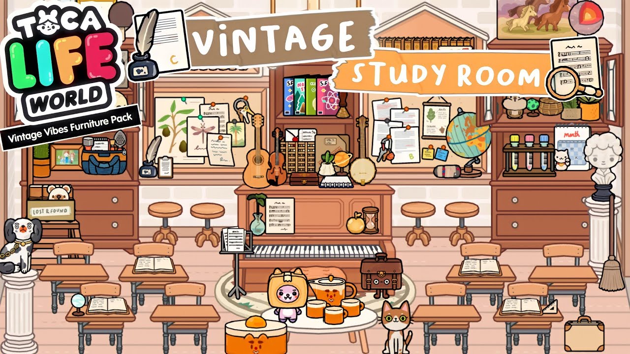 Toca Life World : Vintage Study Room House Design Makeover👩🏻&zwj;🏫🌿 | Toca Boca