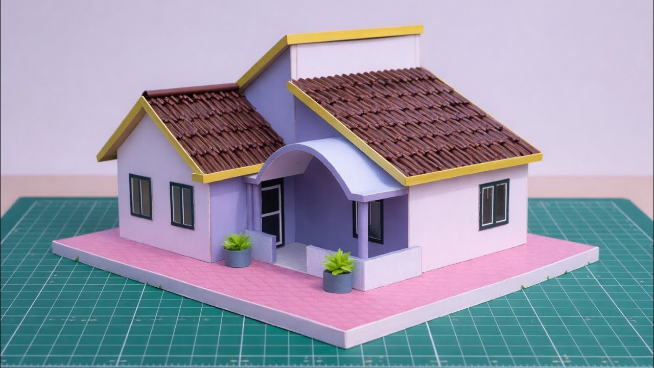 How to Make a Beautiful Cardboard House 🏡 | Easy DIY Miniature Craft House Ideas