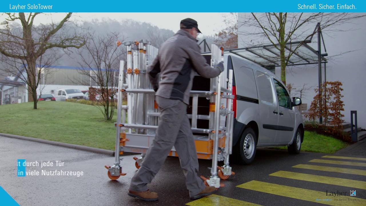 Layher Solotower Fahrgerüst - das schnell aufgebaute 1-Mann-Rollgerüst